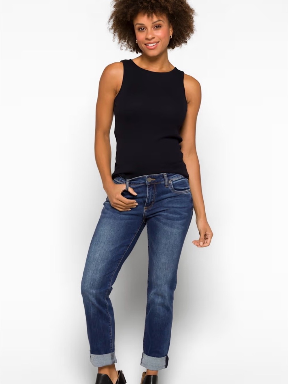 KUT From The Cloth Classic Mid-Rise Women's Blue Denim Catherine Boyfriend